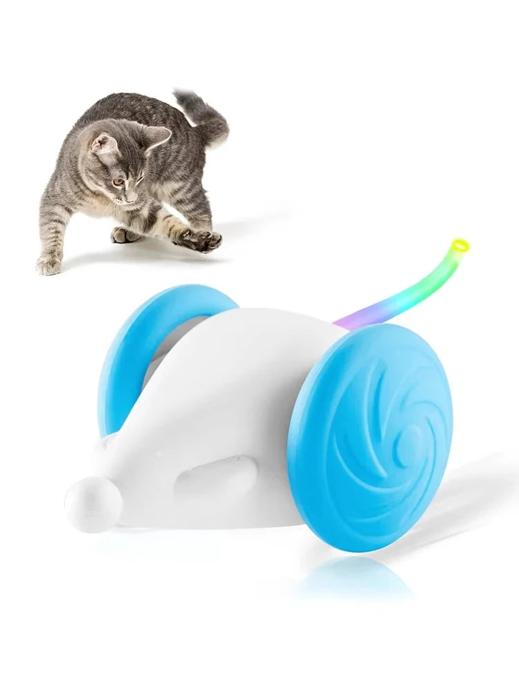 Cat Smart Toys Interactive Cat Toys for Indoor Cats Automatic Cat Toy LED Lights Cat Mouse Toys Smart Sensing Moving Cat Toys