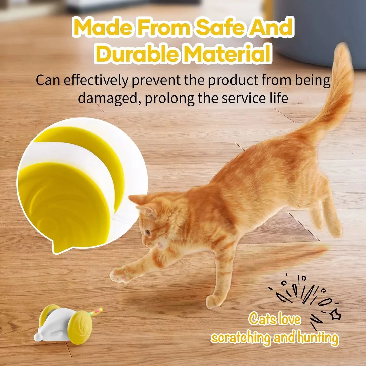Cat Smart Toys Interactive Cat Toys for Indoor Cats Automatic Cat Toy LED Lights Cat Mouse Toys Smart Sensing Moving Cat Toys