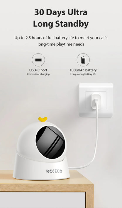 ROJECO Automatic Pet Toy Interactive Adjustable Electric Cat Laser Toy Indoor Smart Teasing Laser Cat Toy For Kitty Dog Supplies