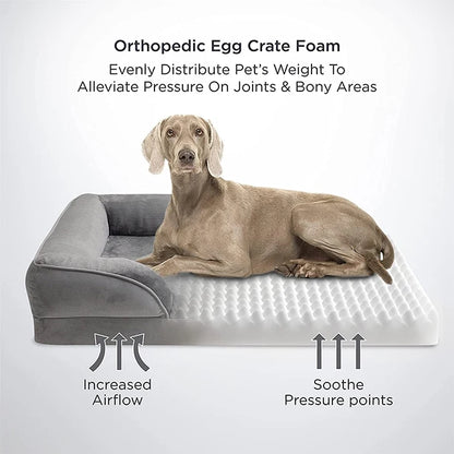 Extra large orthopedic dog bed washable sofa bed, support foam pet sofa bed, removable pet dog sofa and dog bed for all seasons