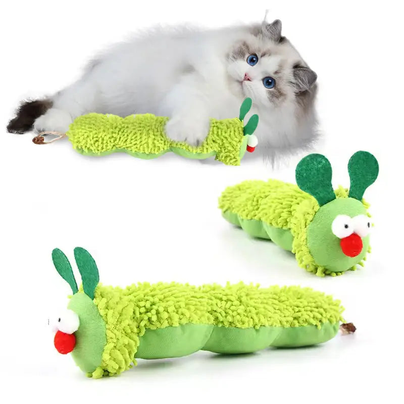 Pet Supplies Caterpillar Shaped Plush Cat Toy Contains Catnip Self Pleasure Boredom Relief Interactive Play