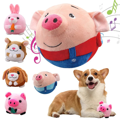 Active Moving Pet Plush Toy Bite Resistant Plush Automatic Bouncing Toys Self-Moving Chewable for Dog Indoor Playing