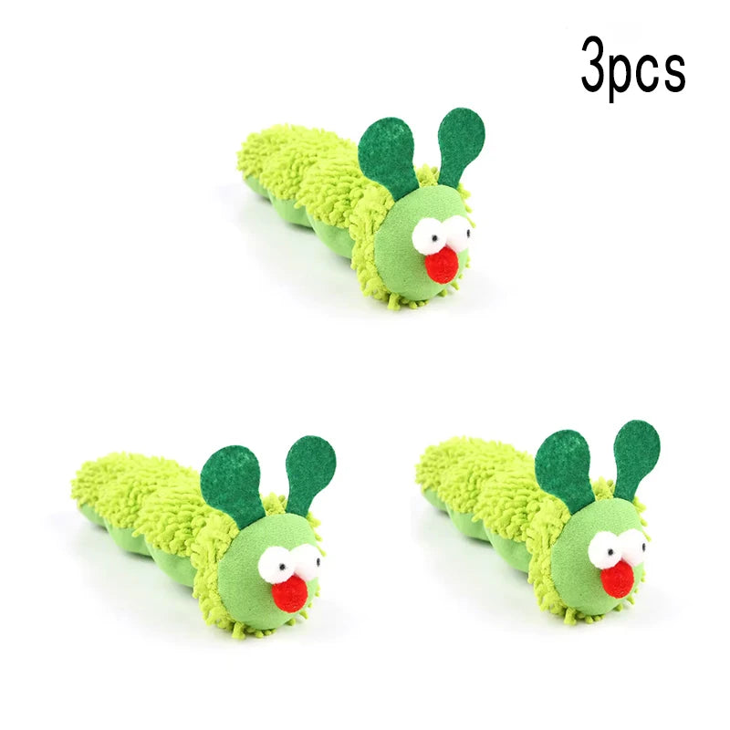 Pet Supplies Caterpillar Shaped Plush Cat Toy Contains Catnip Self Pleasure Boredom Relief Interactive Play