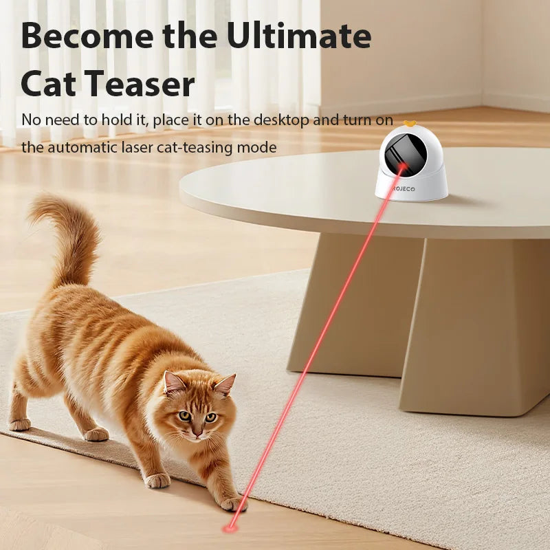 ROJECO Automatic Pet Toy Interactive Adjustable Electric Cat Laser Toy Indoor Smart Teasing Laser Cat Toy For Kitty Dog Supplies
