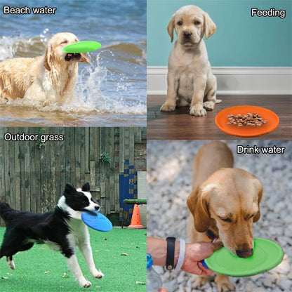 Silicone Flying Disc Toys Multifunction Pet Puppy Training Toys Outdoor Interactive Game Pet Dogs Supplies