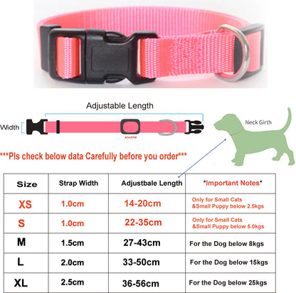 Adjustable Pet Collars Nylon Puppy Kitten Collar Strong And Durable Neck Band Suitable For Small And Medium Dogs And Cats
