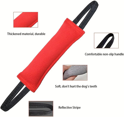 Dog Bite Tug of War Toy, a durable rally toy with 2 soft and sturdy handles,  perfect for tug of war, and puppy training