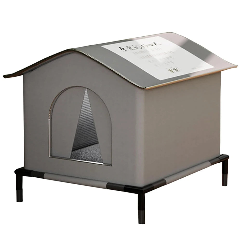 Stray Cat Houses with Mat Waterproof Winter Warm Shelter Foldable Pet Cave Nest Sleeping Beds for Outdoor Cats Small Dog Puppies
