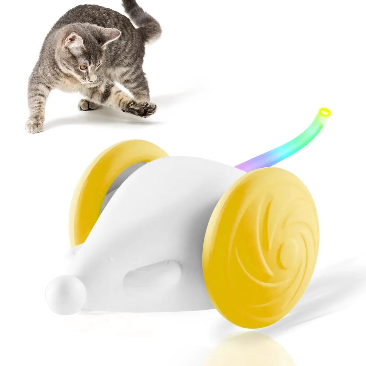 Cat Smart Toys Interactive Cat Toys for Indoor Cats Automatic Cat Toy LED Lights Cat Mouse Toys Smart Sensing Moving Cat Toys