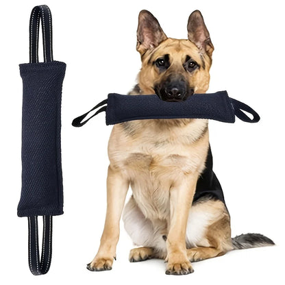 Dog Bite Tug of War Toy, a durable rally toy with 2 soft and sturdy handles,  perfect for tug of war, and puppy training