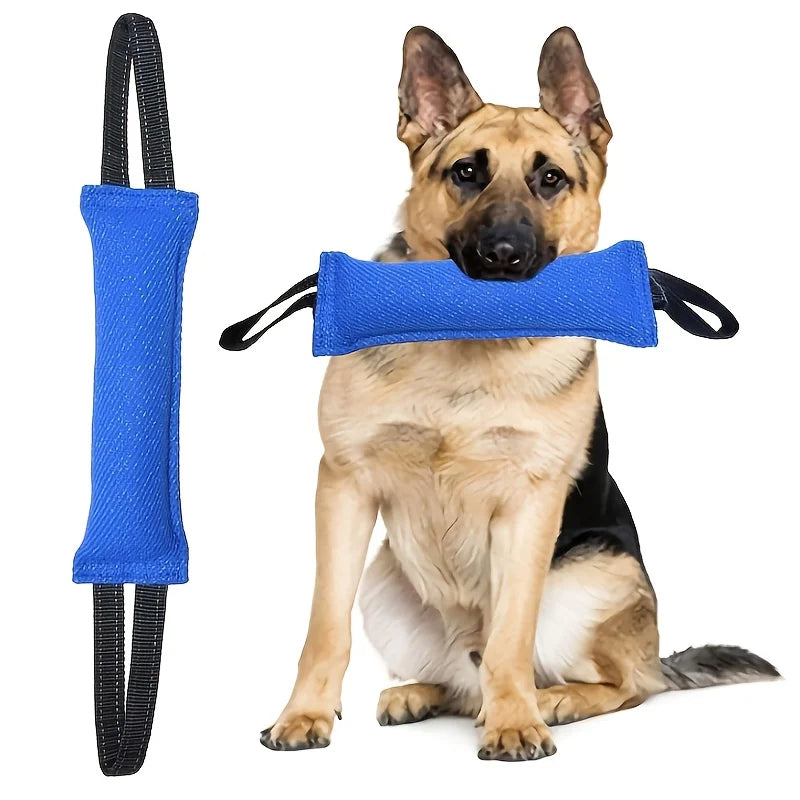 Dog Bite Tug of War Toy, a durable rally toy with 2 soft and sturdy handles,  perfect for tug of war, and puppy training