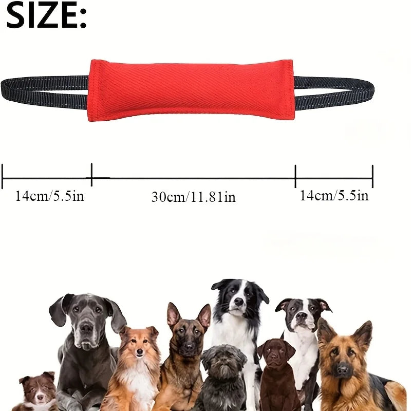 Dog Bite Tug of War Toy, a durable rally toy with 2 soft and sturdy handles,  perfect for tug of war, and puppy training