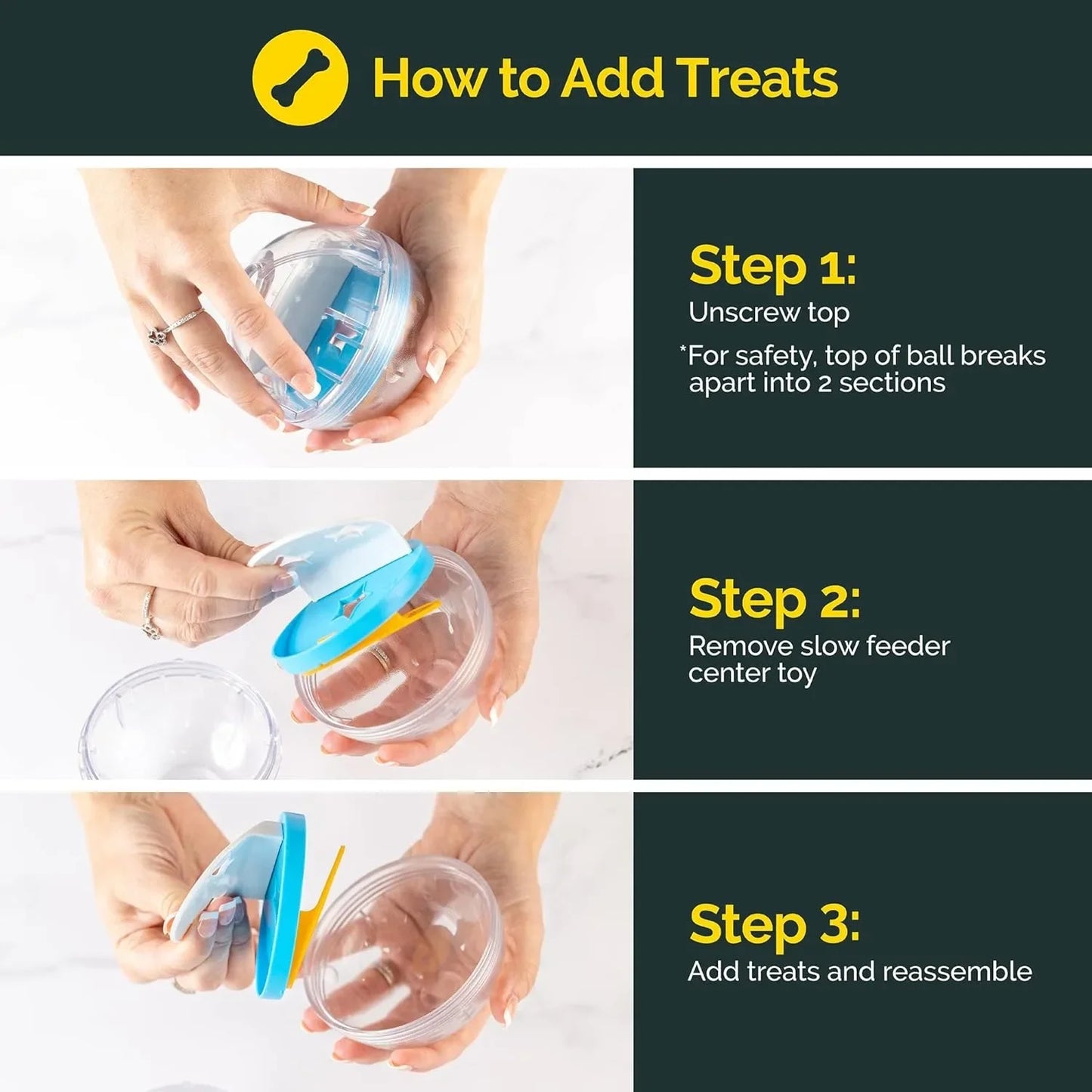 IQ Treat Ball Dog Treat Dispenser Toy Ball Interactive Dog Toy - 4" Dog Food Toy Stimulation Pet cat leakage toy Slow Feeder