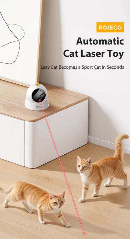 ROJECO Automatic Pet Toy Interactive Adjustable Electric Cat Laser Toy Indoor Smart Teasing Laser Cat Toy For Kitty Dog Supplies