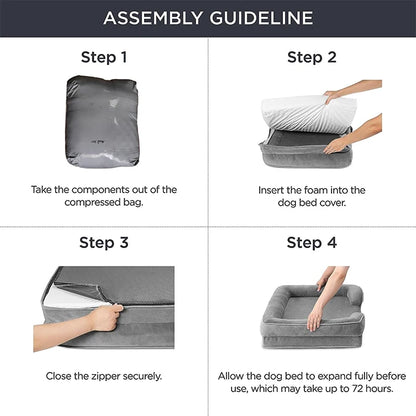 Extra large orthopedic dog bed washable sofa bed, support foam pet sofa bed, removable pet dog sofa and dog bed for all seasons