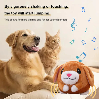 Active Moving Pet Plush Toy Bite Resistant Plush Automatic Bouncing Toys Self-Moving Chewable for Dog Indoor Playing