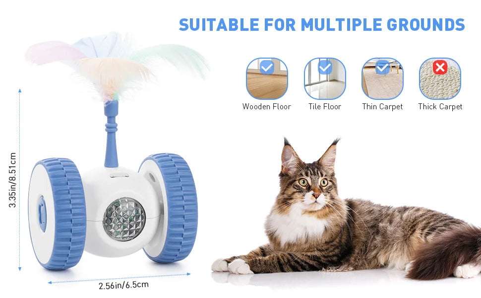 Cat Smart Toys Interactive Cat Toys for Indoor Cats Automatic Cat Toy LED Lights Cat Mouse Toys Smart Sensing Moving Cat Toys
