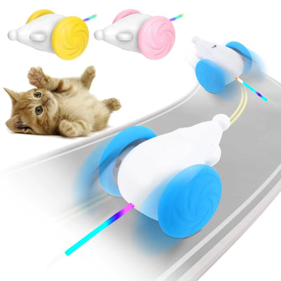 Cat Smart Toys Interactive Cat Toys for Indoor Cats Automatic Cat Toy LED Lights Cat Mouse Toys Smart Sensing Moving Cat Toys