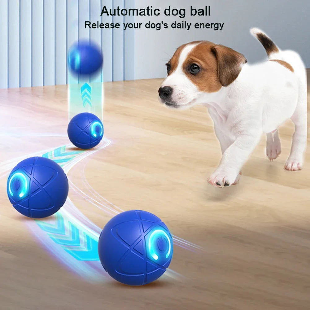 Smart Teasing Dog Ball LED Boredom Interactive Automatic Rolling and Moveing Ball ElectricDogs Toy for Small Medium Large Dog