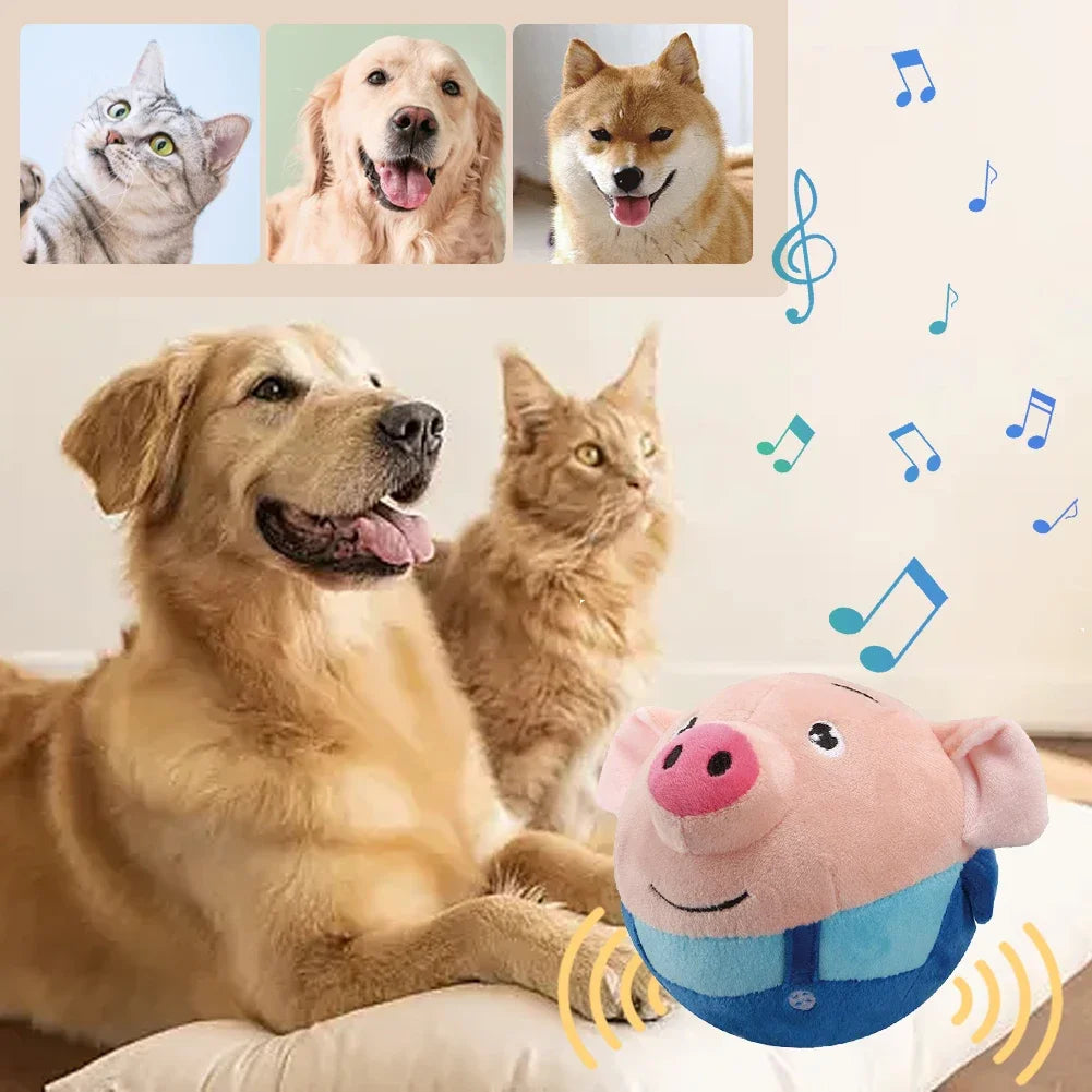 Active Moving Pet Plush Toy Bite Resistant Plush Automatic Bouncing Toys Self-Moving Chewable for Dog Indoor Playing