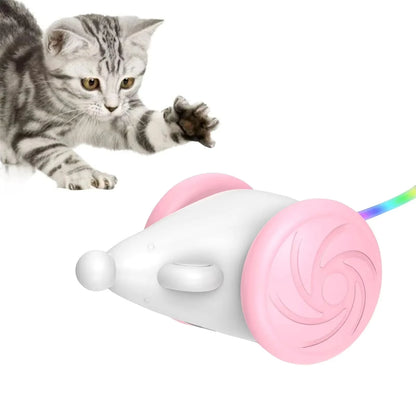 Cat Smart Toys Interactive Cat Toys for Indoor Cats Automatic Cat Toy LED Lights Cat Mouse Toys Smart Sensing Moving Cat Toys