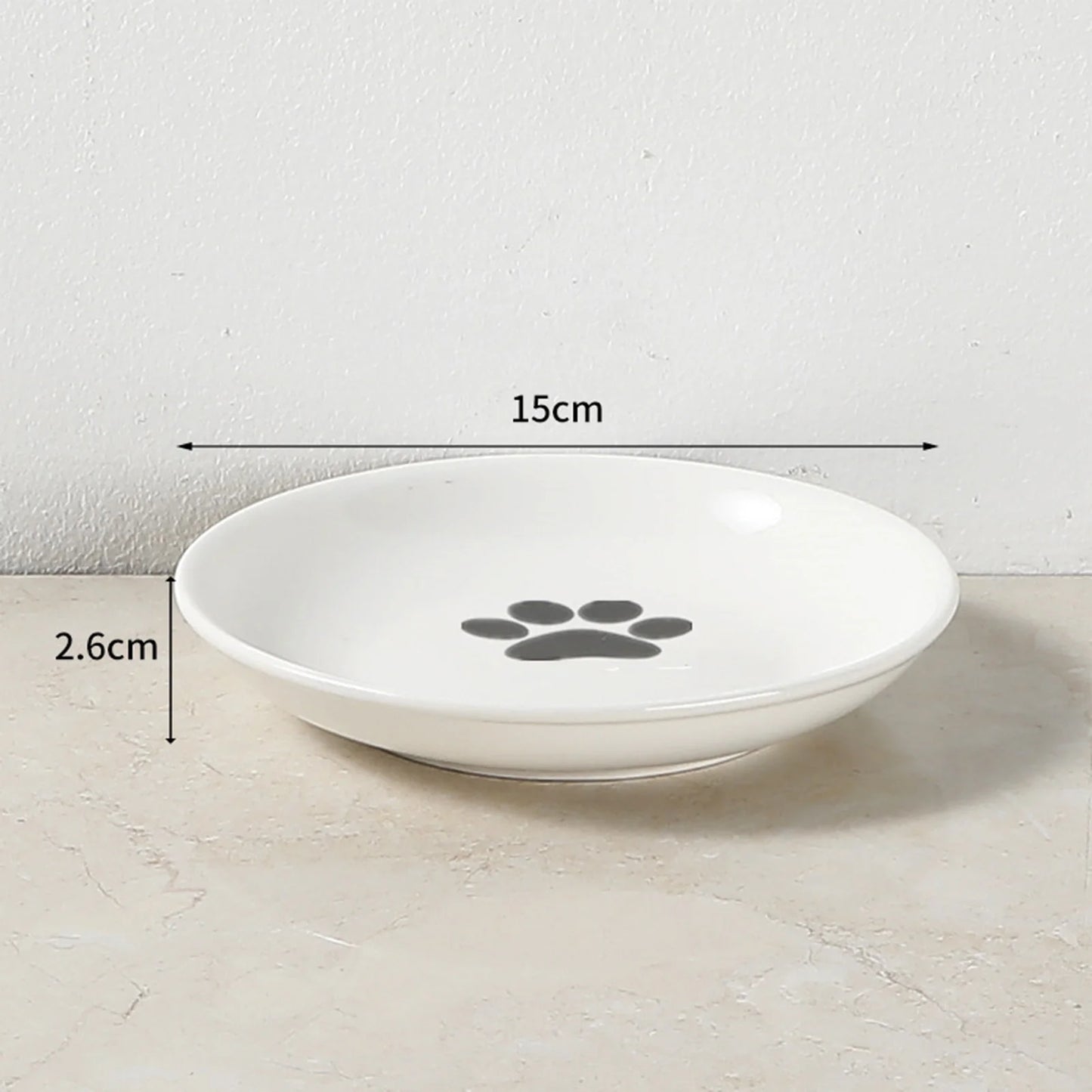 Whisker-Friendly Cat Bowl Wide Cat Wet Feeding Bowl Antitipping Ceramic Food Bowl with Stand for Kitten Puppy Food Water Feeding