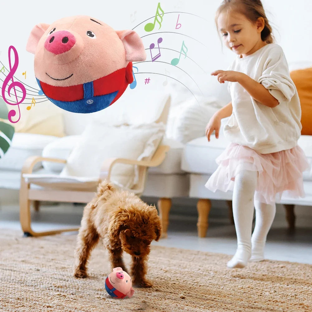 Active Moving Pet Plush Toy Bite Resistant Plush Automatic Bouncing Toys Self-Moving Chewable for Dog Indoor Playing