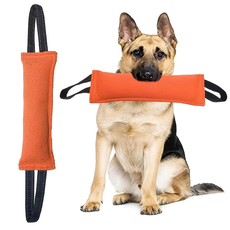 Dog Bite Tug of War Toy, a durable rally toy with 2 soft and sturdy handles,  perfect for tug of war, and puppy training
