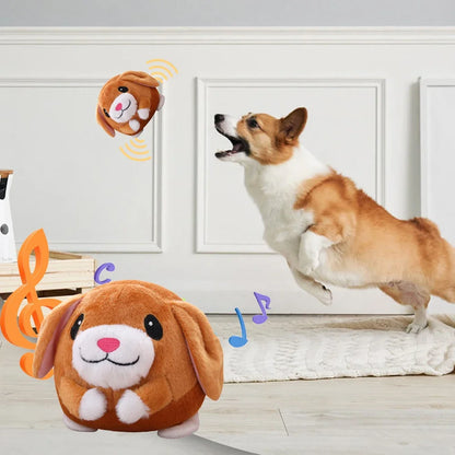 Active Moving Pet Plush Toy Bite Resistant Plush Automatic Bouncing Toys Self-Moving Chewable for Dog Indoor Playing