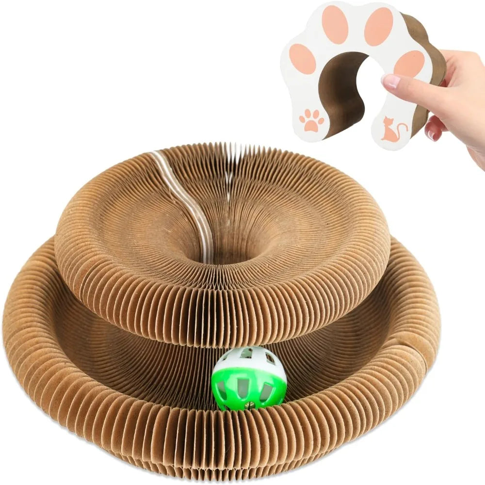 Durable Kitty Kurlz Cat Toy Cat Accordion Magic Organ Cat Scratching Board Cat Toy Ball Scratch Pad Cat Scratcher