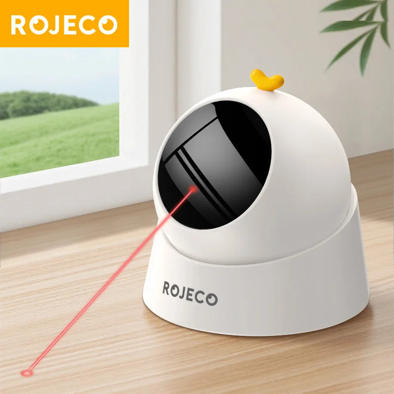 ROJECO Automatic Pet Toy Interactive Adjustable Electric Cat Laser Toy Indoor Smart Teasing Laser Cat Toy For Kitty Dog Supplies