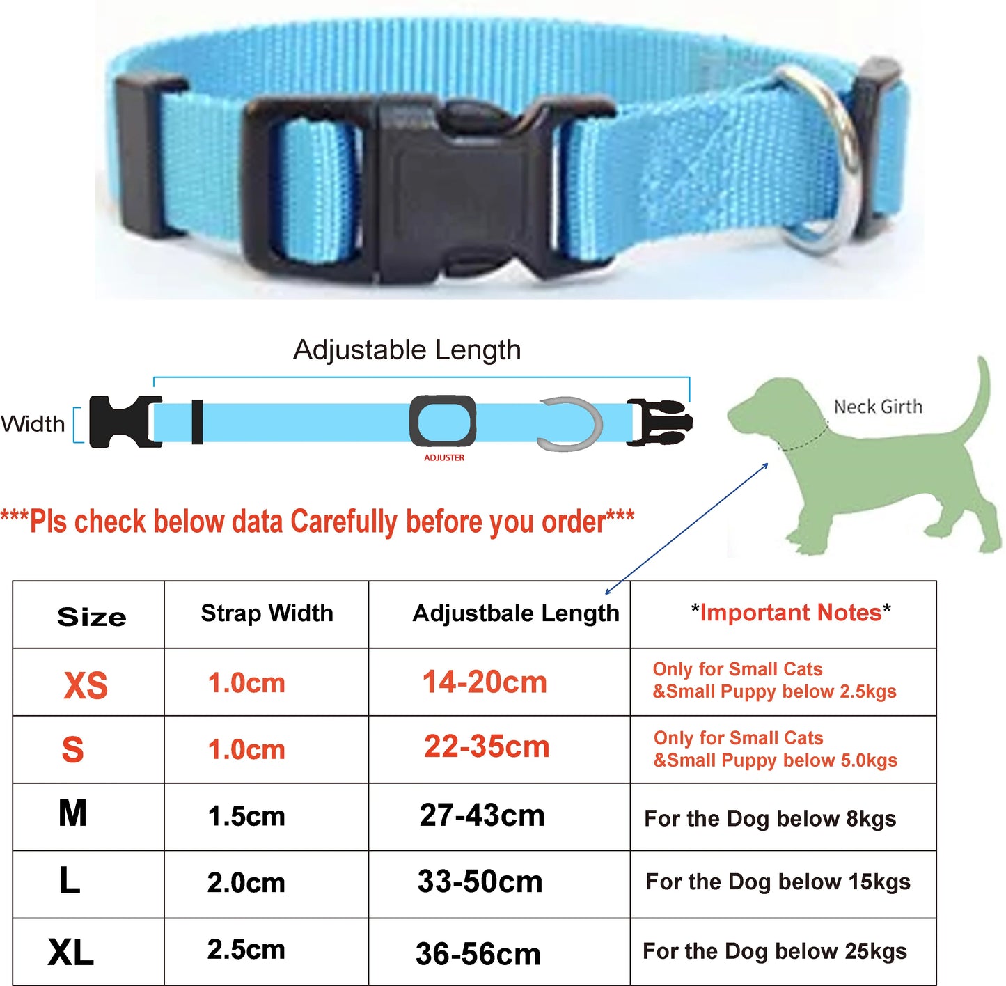 Adjustable Pet Collars Nylon Puppy Kitten Collar Strong And Durable Neck Band Suitable For Small And Medium Dogs And Cats