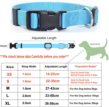 Adjustable Pet Collars Nylon Puppy Kitten Collar Strong And Durable Neck Band Suitable For Small And Medium Dogs And Cats