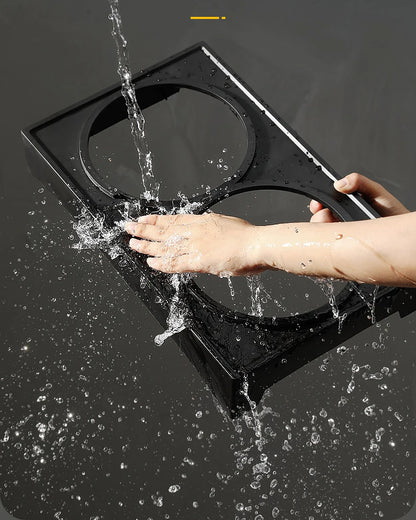 Dog Double Elevated Bowls Stand 3 Adjustable Height Pet Slow Feeding Dish Bowl Medium Big Dog Elevated Food Water Feeders Table