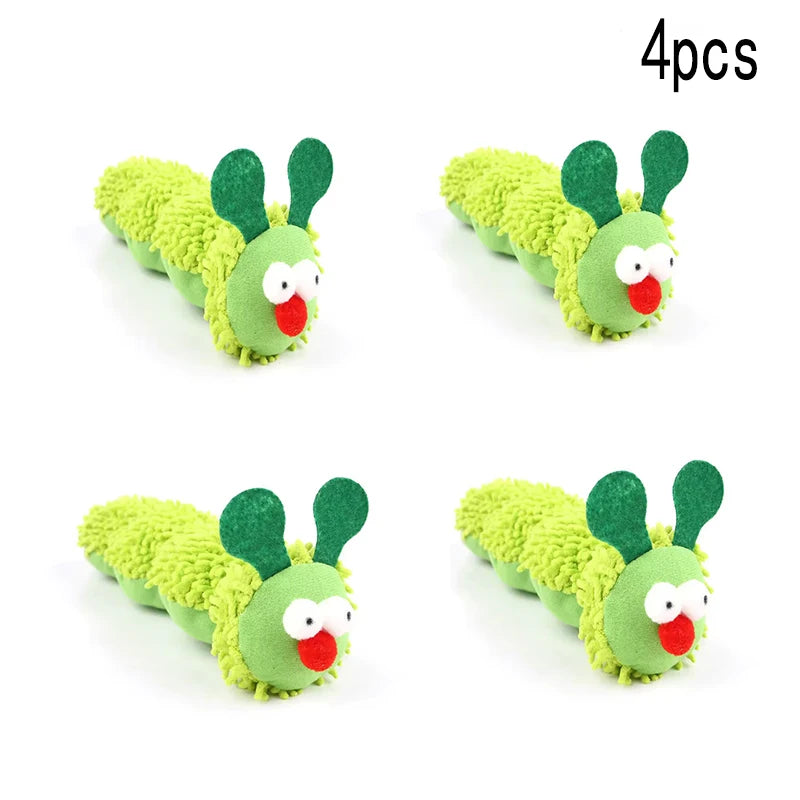 Pet Supplies Caterpillar Shaped Plush Cat Toy Contains Catnip Self Pleasure Boredom Relief Interactive Play
