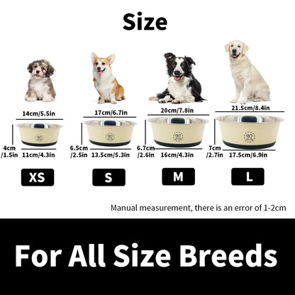 1PC Non-slip Stainless Steel Dog Food Bowl Cat Bowl Anti-tip Non-slip Pet Bowl