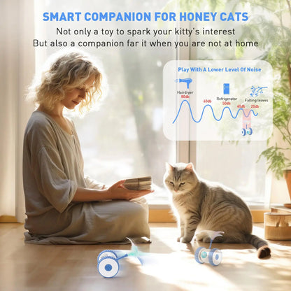 Cat Smart Toys Interactive Cat Toys for Indoor Cats Automatic Cat Toy LED Lights Cat Mouse Toys Smart Sensing Moving Cat Toys