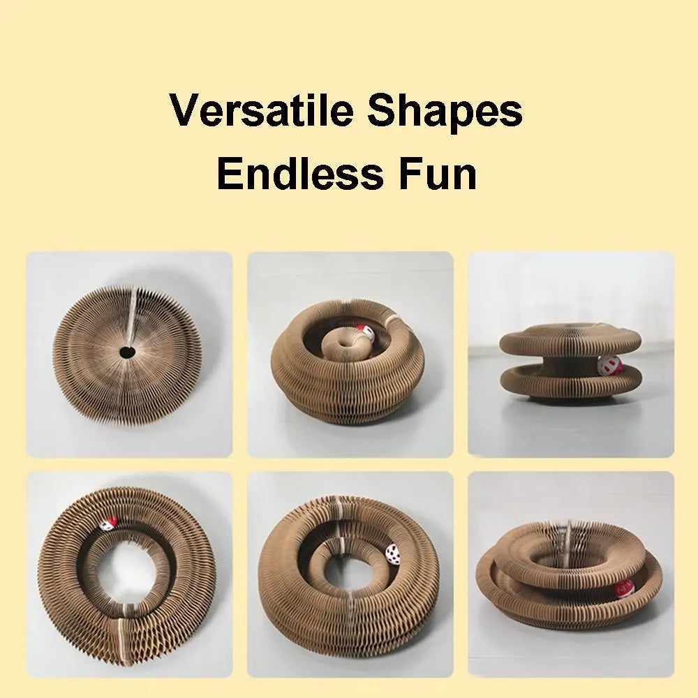 Durable Kitty Kurlz Cat Toy Cat Accordion Magic Organ Cat Scratching Board Cat Toy Ball Scratch Pad Cat Scratcher